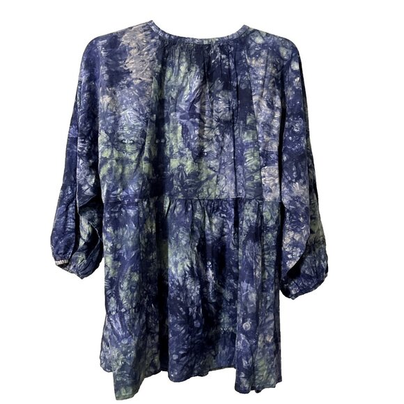 Cabi Green Blue Tie Dye Oversize Blouse Size Small NWT - Picture 3 of 4